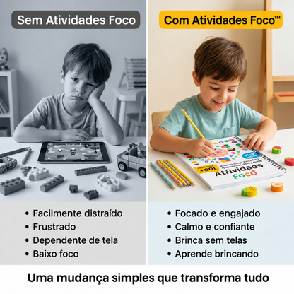 Kit Atividades para o Foco™ +100 Atividades para Estimular Atenção, Foco e Aprendizado